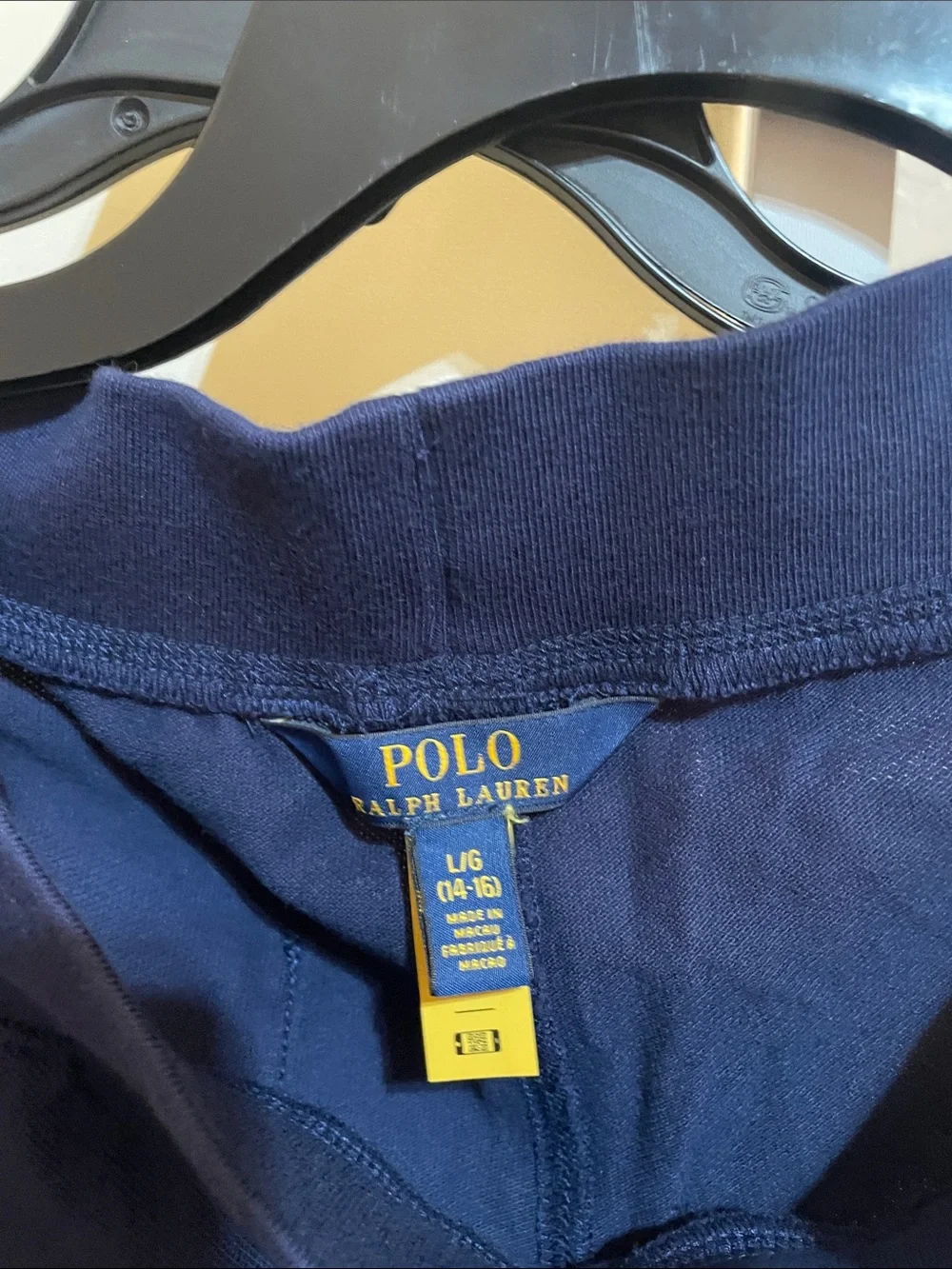 Ralph Lauren Navy Drawstring Cotton Shorts with Pony Logo